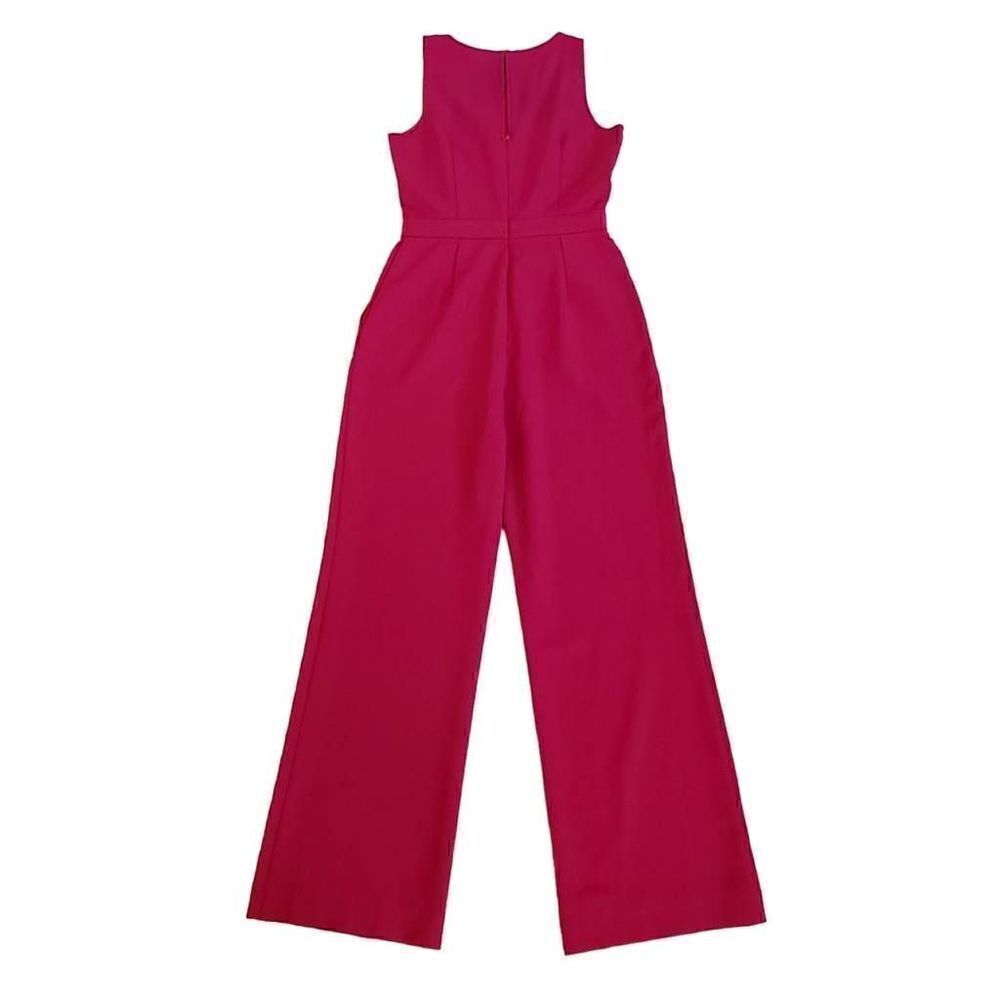 Boston Proper Womens Sleeveless Jumpsuit Back Zip Side Pockets Pink Size 0 - Picture 2 of 14